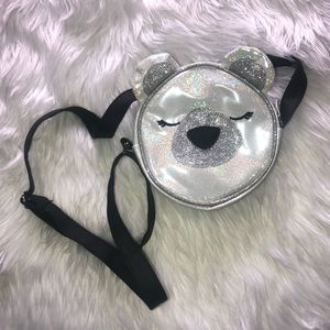 Holographic Sparkly Bear Purse
